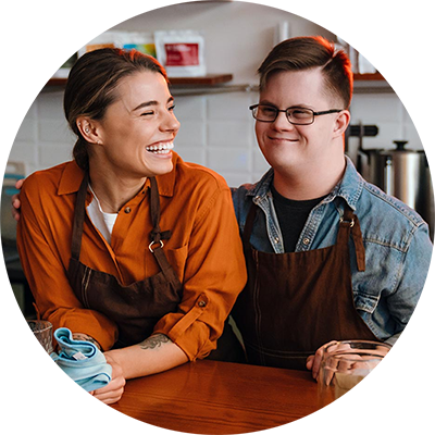 Smiling Participant in Work Setting